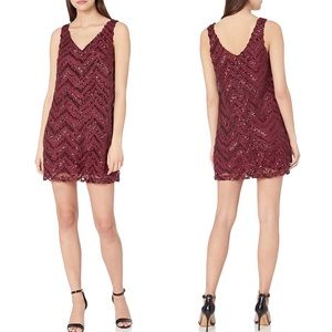 BB Dakota Mayfair Chevron Sequin Shift Dress